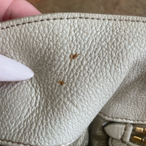 100% Authentic  Prada beige leather with sheen. Gold Hardware - Picture 4 of 11